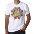 Mandala 26 H, Men's White tee, 100% Cotton 00175