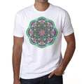 Mandala 29 H, Men's White tee, 100% Cotton 00175