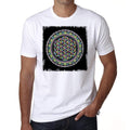 Mandala 3 H, Men's White tee, 100% Cotton 00175