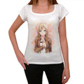 Manga blonde girl smiling, T-Shirt for women,t shirt gift 00088