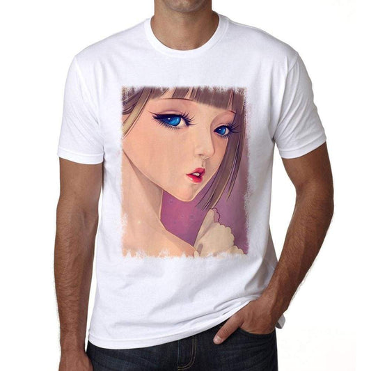 Manga Blonde Girl With Blue Eyes T-Shirt For Men T Shirt Gift 00089 - T-Shirt
