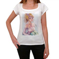 Manga blonde girl with roses, T-Shirt for women,t shirt gift 00088