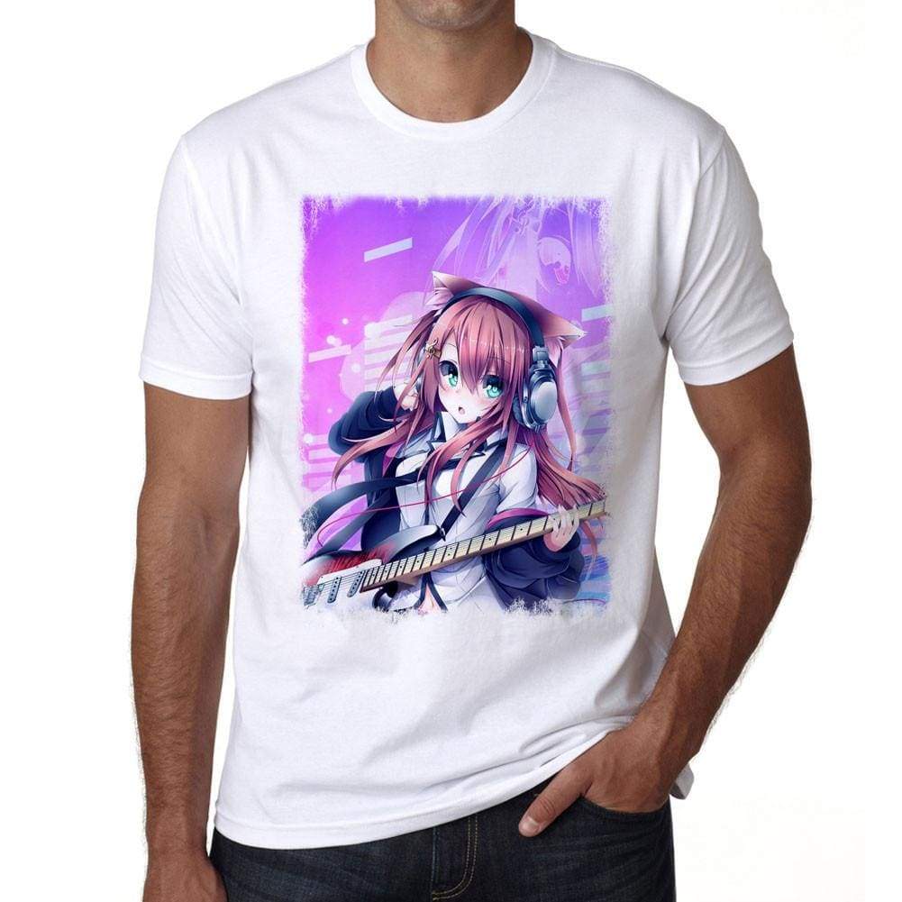 Manga Catgirl Guitar T-Shirt For Men T Shirt Gift 00089 - T-Shirt