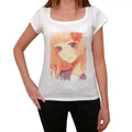 Manga flower in the hair, T-Shirt for women,t shirt gift 00088