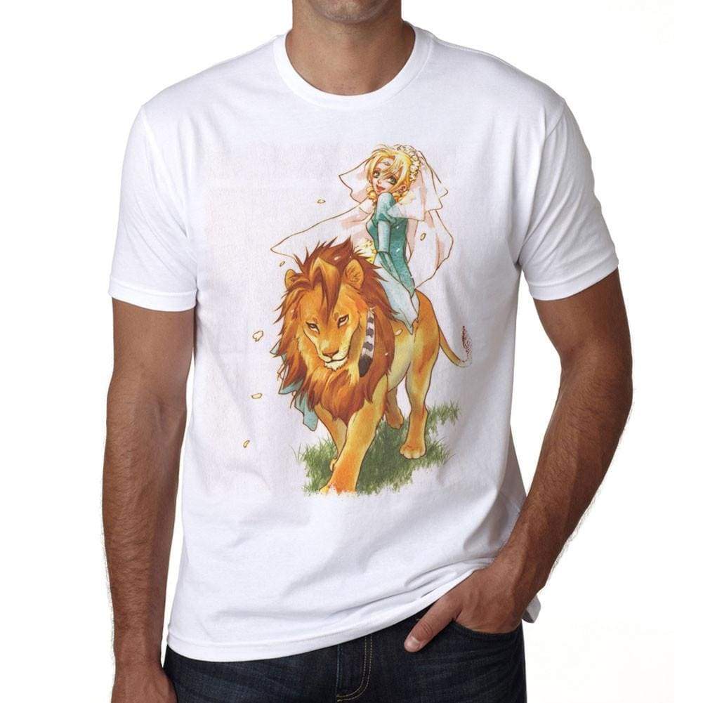 Manga Girl On A Lion T-Shirt For Men T Shirt Gift 00089 - T-Shirt