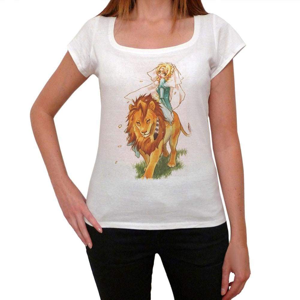 Manga Girl On A Lion T-Shirt For Women T Shirt Gift 00088 - T-Shirt