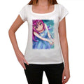 Manga girl with butterfly, T-Shirt for women,t shirt gift 00088