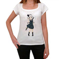 Manga schoolgirl with katana sword, T-Shirt for women,t shirt gift 00088