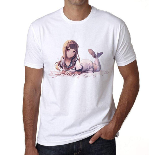 Manga White School Uniform T-Shirt For Men T Shirt Gift 00089 - T-Shirt