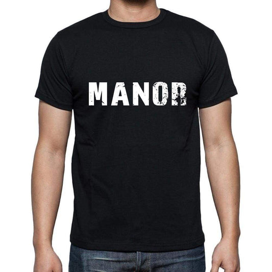 Manor Mens Short Sleeve Round Neck T-Shirt 5 Letters Black Word 00006 - Casual