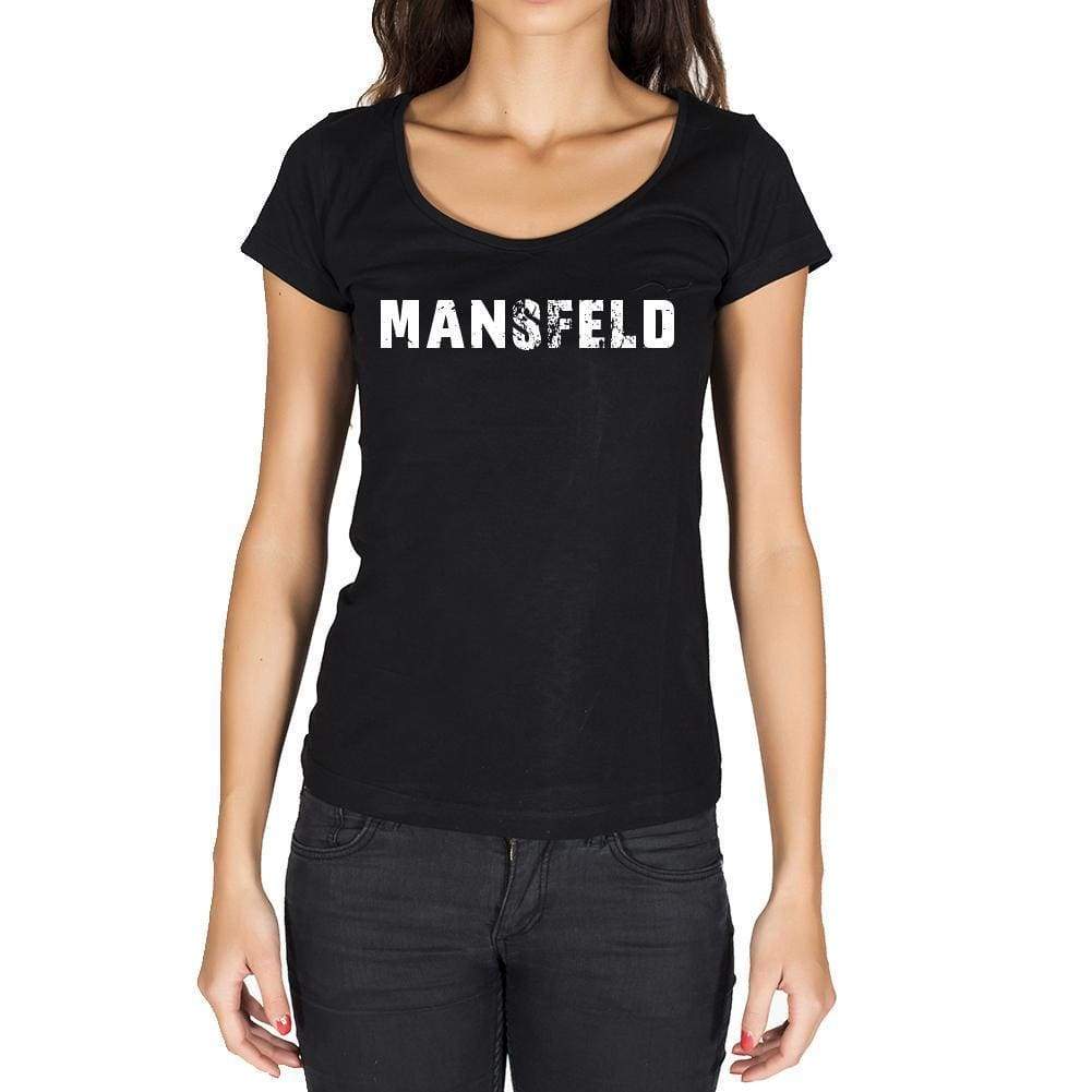 Mansfeld German Cities Black Womens Short Sleeve Round Neck T-Shirt 00002 - Casual