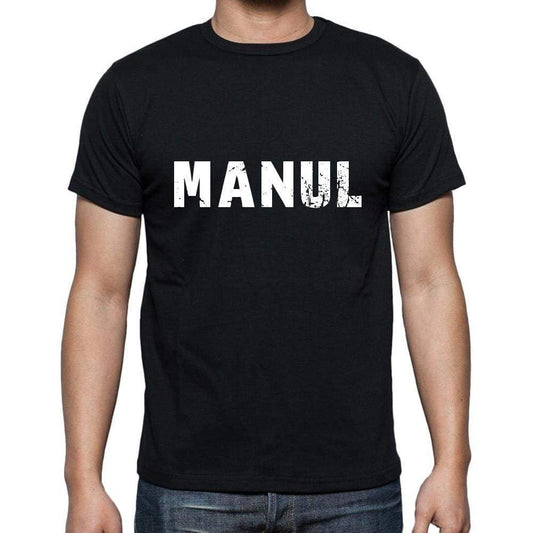 Manul Mens Short Sleeve Round Neck T-Shirt 5 Letters Black Word 00006 - Casual