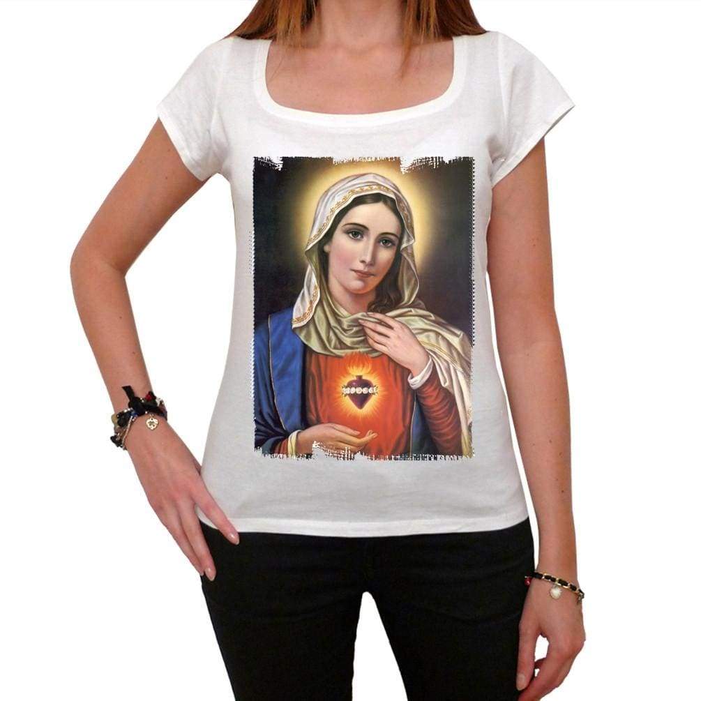 Mary Sacred Heart Womens T-Shirt