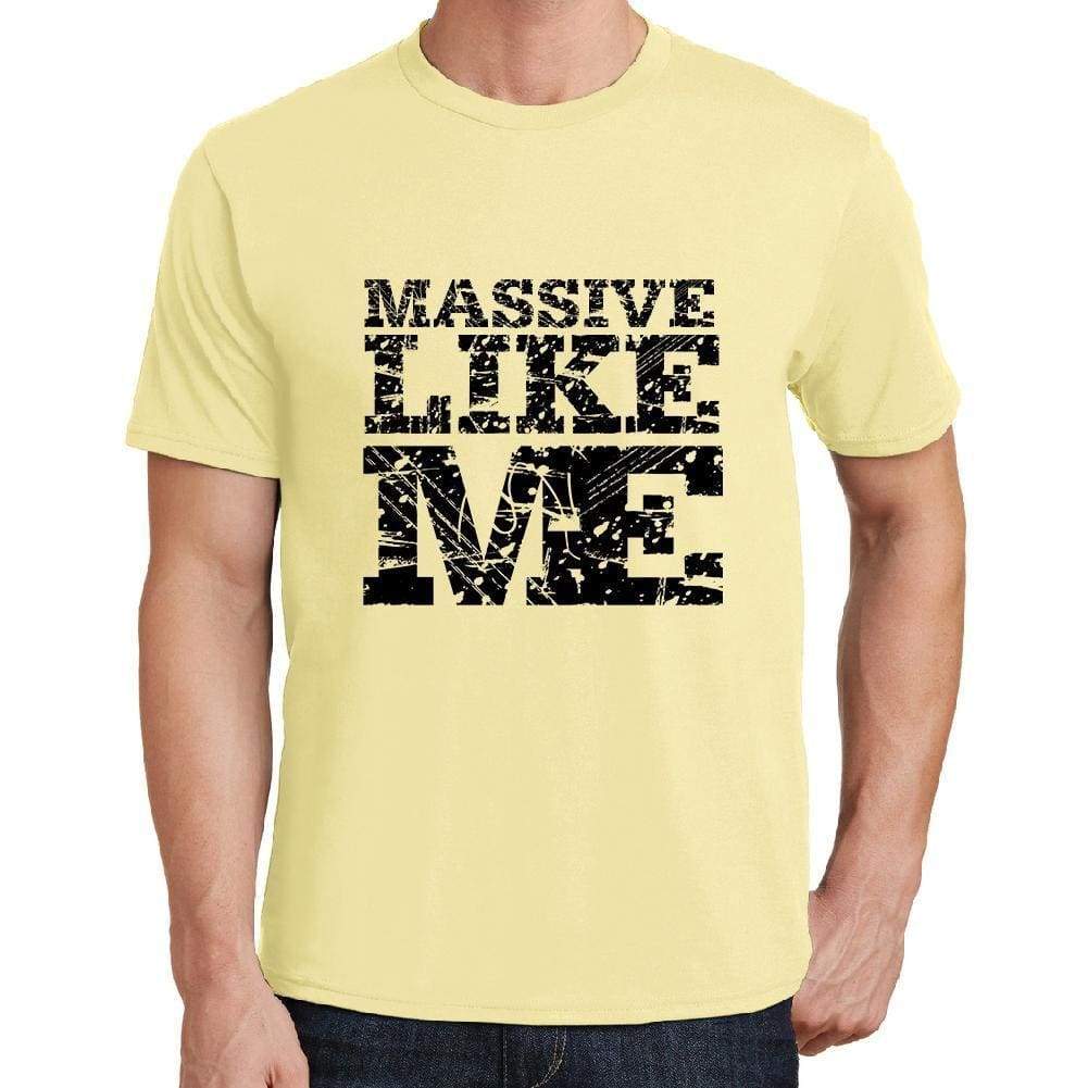 Massive Like Me Yellow Mens Short Sleeve Round Neck T-Shirt 00294 - Yellow / S - Casual