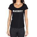 maxdorf, German Cities Black, Women's Short Sleeve Round Neck T-shirt 00002