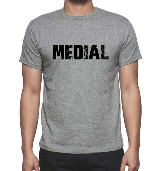 Medial Grey Mens Short Sleeve Round Neck T-Shirt 00018 - Grey / S - Casual