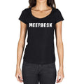 meerbeck, German Cities Black, Women's Short Sleeve Round Neck T-shirt 00002