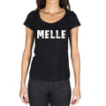 melle, German Cities Black, Women's Short Sleeve Round Neck T-shirt 00002
