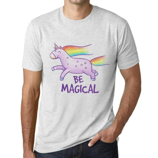 Mens Graphic T-Shirt Be Magical Unicorn Vintage White - Vintage White / XS / Cotton - T-Shirt