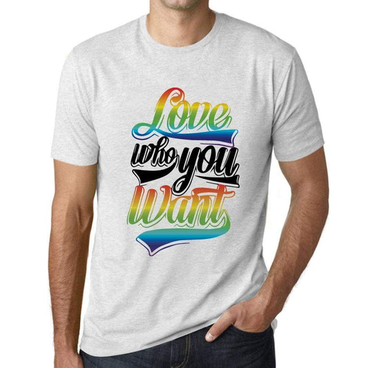 Mens Graphic T-Shirt LGBT Love Who You Want Vintage White - Vintage White / XS / Cotton - T-Shirt
