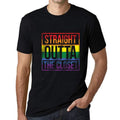 Men's Graphic T-Shirt LGBT Straight Outta the Closet Deep Black Round Neck