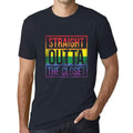 Men's Graphic T-Shirt LGBT Straight Outta the Closet Navy Round Neck
