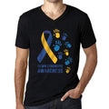 Men's Graphic V-Neck T-Shirt Down Syndrome Awareness Deep Black