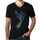 Mens Graphic V-Neck T-Shirt Down Syndrome Footprint Deep Black - Deep Black / S / Cotton - T-Shirt