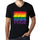 Mens Graphic V-Neck T-Shirt LGBT Pride Deep Black - Deep Black / S / Cotton - T-Shirt