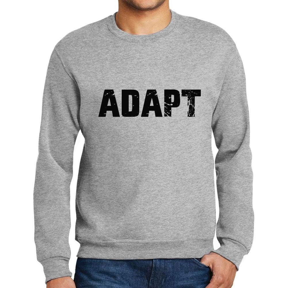 Mens Printed Graphic Sweatshirt Popular Words Adapt Grey Marl - Grey Marl / Small / Cotton - Sweatshirts
