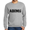 Men's Printed Graphic Sweatshirt Popular Words ADONIS Grey Marl