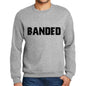 Mens Printed Graphic Sweatshirt Popular Words Banded Grey Marl - Grey Marl / Small / Cotton - Sweatshirts