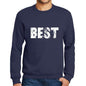 Mens Printed Graphic Sweatshirt Popular Words Best French Navy - French Navy / Small / Cotton - Sweatshirts
