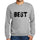 Mens Printed Graphic Sweatshirt Popular Words Best Grey Marl - Grey Marl / Small / Cotton - Sweatshirts