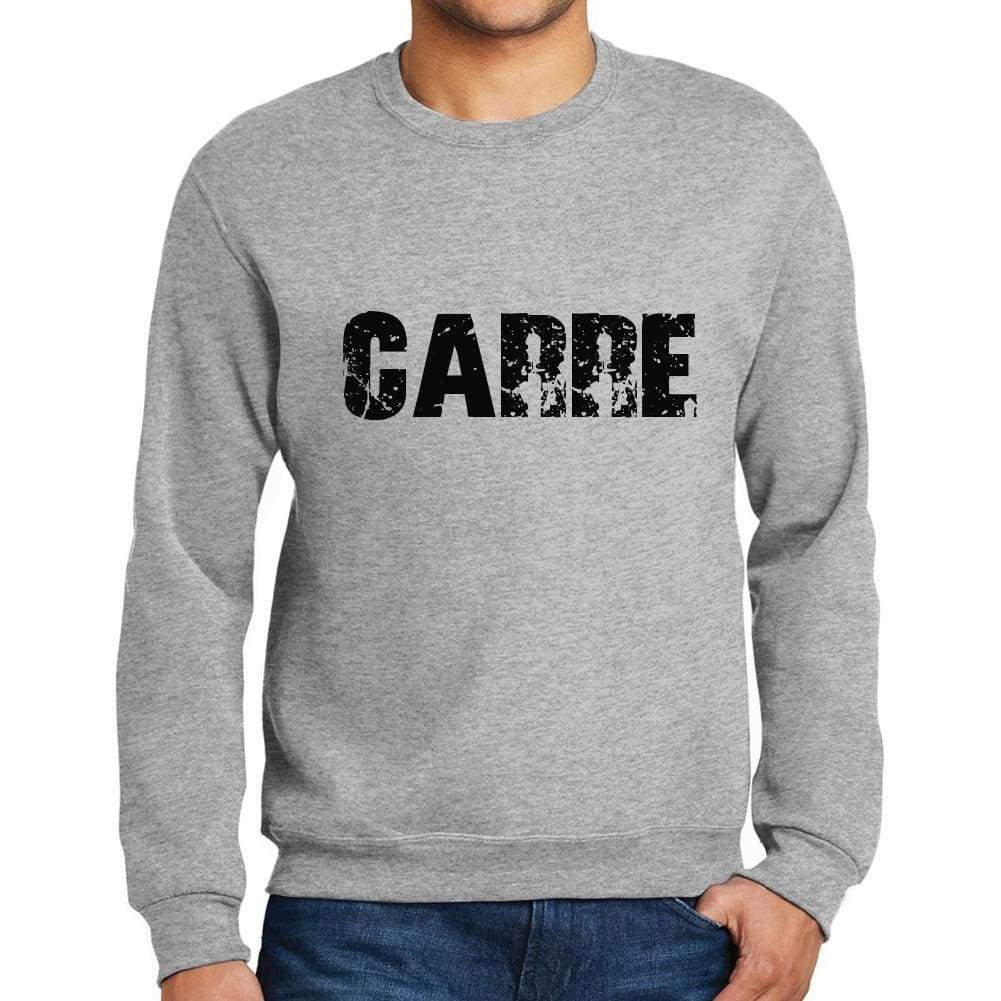 Mens Printed Graphic Sweatshirt Popular Words Carre Grey Marl - Grey Marl / Small / Cotton - Sweatshirts