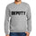 Mens Printed Graphic Sweatshirt Popular Words Deputy Grey Marl - Grey Marl / Small / Cotton - Sweatshirts