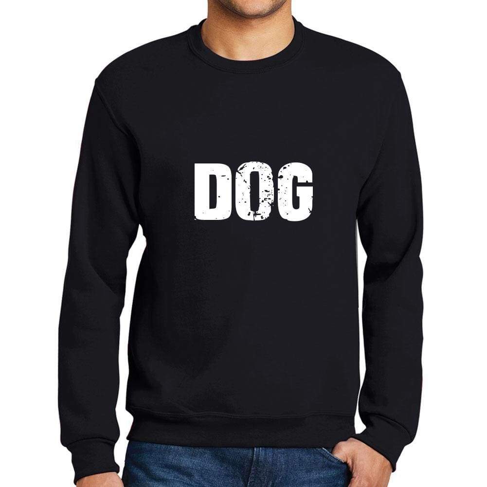 Mens Printed Graphic Sweatshirt Popular Words Dog Deep Black - Deep Black / Small / Cotton - Sweatshirts