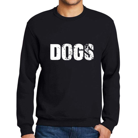 Mens Printed Graphic Sweatshirt Popular Words Dogs Deep Black - Deep Black / Small / Cotton - Sweatshirts