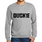Mens Printed Graphic Sweatshirt Popular Words Duckie Grey Marl - Grey Marl / Small / Cotton - Sweatshirts