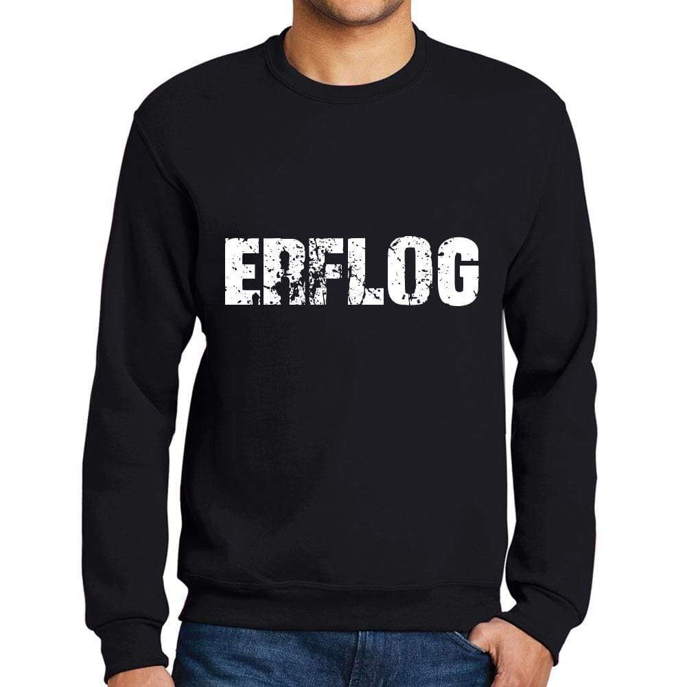 Mens Printed Graphic Sweatshirt Popular Words Erflog Deep Black - Deep Black / Small / Cotton - Sweatshirts