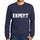 Mens Printed Graphic Sweatshirt Popular Words Expert French Navy - French Navy / Small / Cotton - Sweatshirts