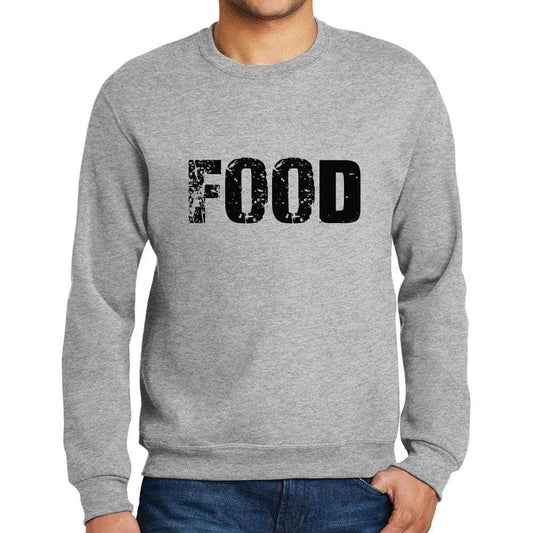 Mens Printed Graphic Sweatshirt Popular Words Food Grey Marl - Grey Marl / Small / Cotton - Sweatshirts