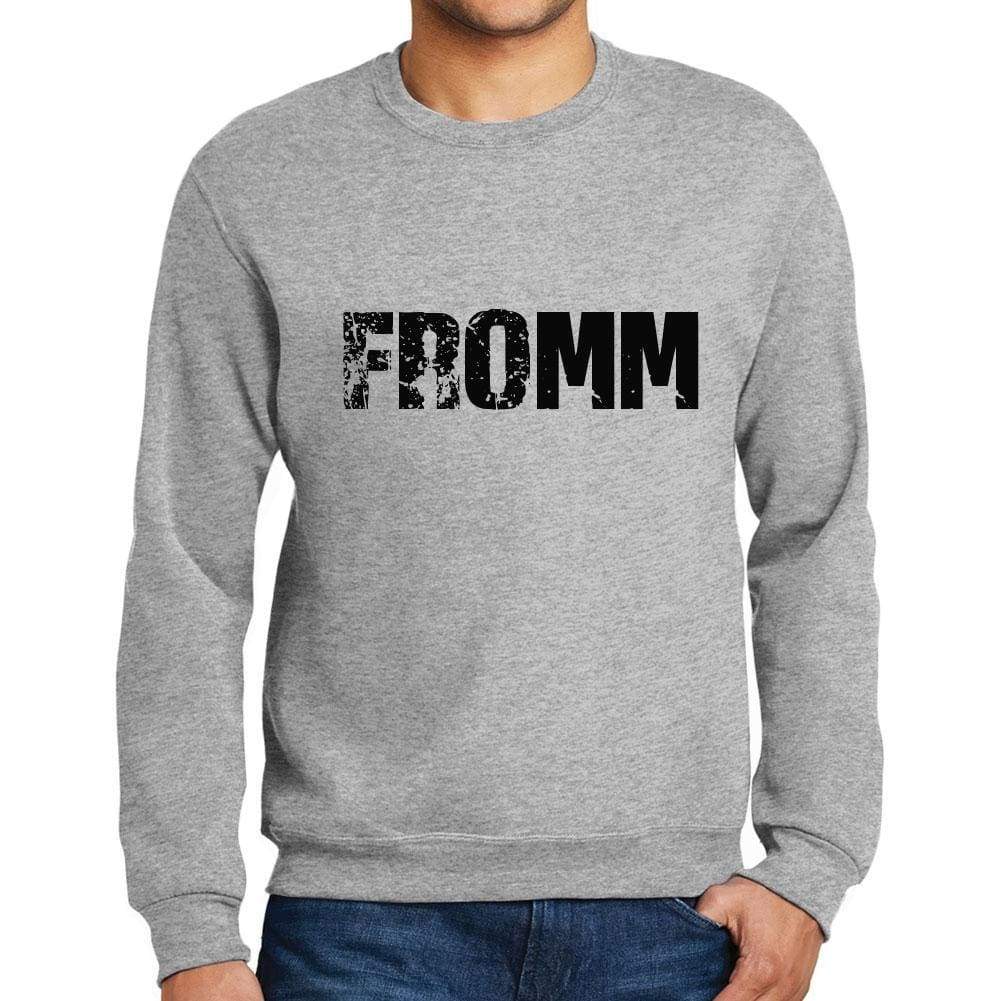 Mens Printed Graphic Sweatshirt Popular Words Fromm Grey Marl - Grey Marl / Small / Cotton - Sweatshirts