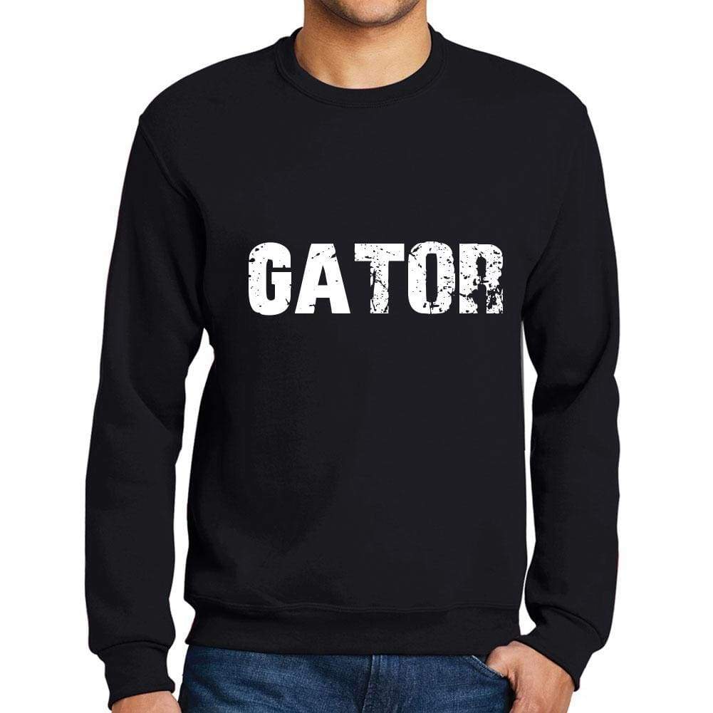 Mens Printed Graphic Sweatshirt Popular Words Gator Deep Black - Deep Black / Small / Cotton - Sweatshirts