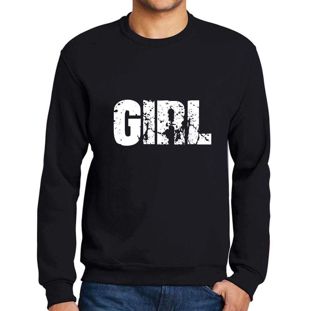 Mens Printed Graphic Sweatshirt Popular Words Girl Deep Black - Deep Black / Small / Cotton - Sweatshirts