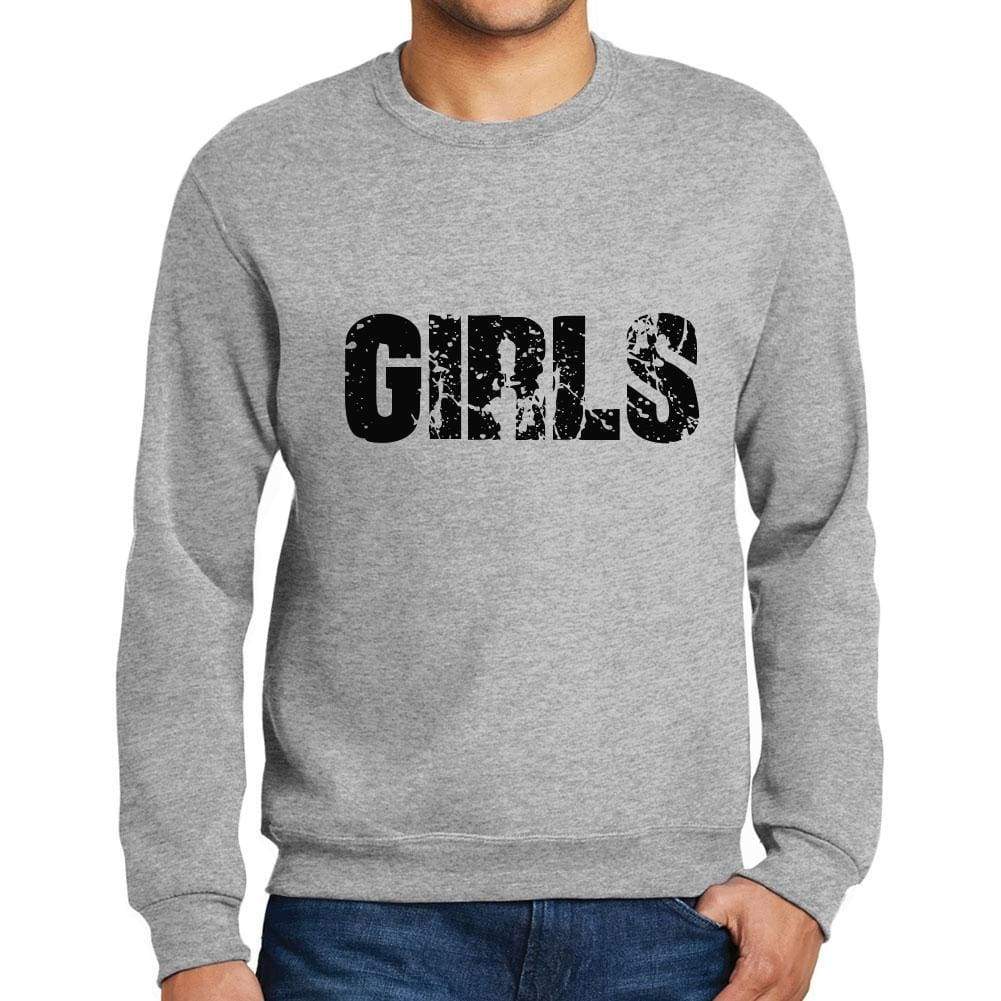 Mens Printed Graphic Sweatshirt Popular Words Girls Grey Marl - Grey Marl / Small / Cotton - Sweatshirts