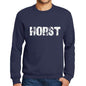 Mens Printed Graphic Sweatshirt Popular Words Horst French Navy - French Navy / Small / Cotton - Sweatshirts