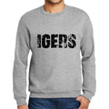 Men's Printed Graphic Sweatshirt Popular Words IGERS Grey Marl