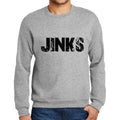 Men's Printed Graphic Sweatshirt Popular Words JINKS Grey Marl