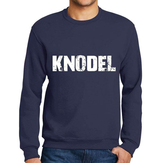 Mens Printed Graphic Sweatshirt Popular Words Knodel French Navy - French Navy / Small / Cotton - Sweatshirts